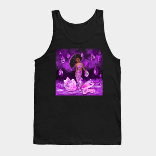 Mermaid in the rain, mermaid among raindrops falling into Water Tank Top